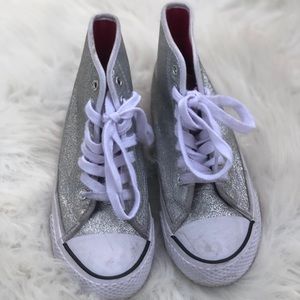 Jojo Siwa Silver glitter shoes